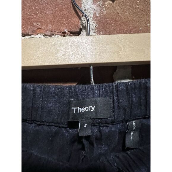 Theory Womens Blue Linen Pull On Cargo Pants Size Small - Picture 3 of 3